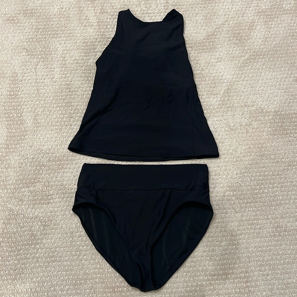 Calia Swim - women’s tankini, worn 1x, black, size large
